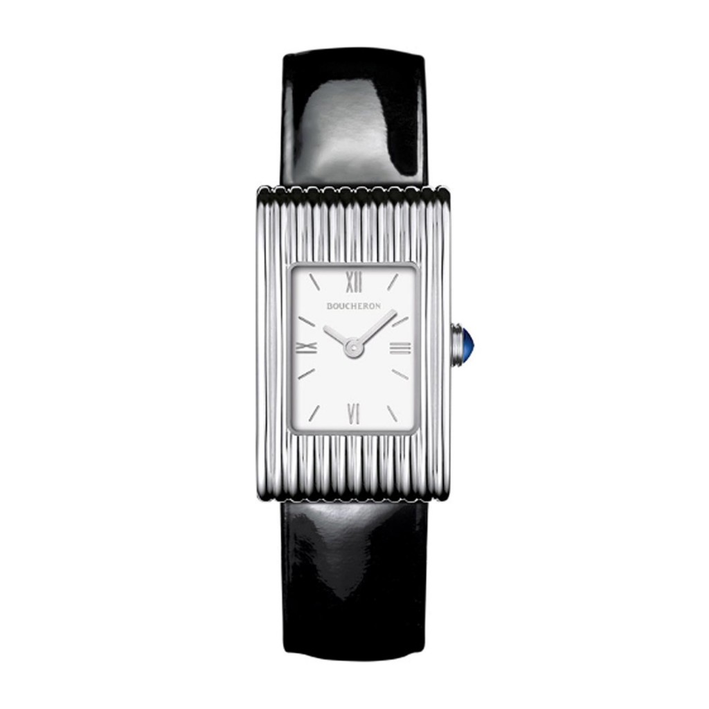 boucheron-reflet-small-whie dial black strap