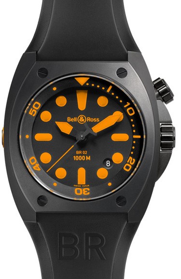 Black And Orange Bell & Ross Marine Fake Cheap Watches Discounted For Valentine