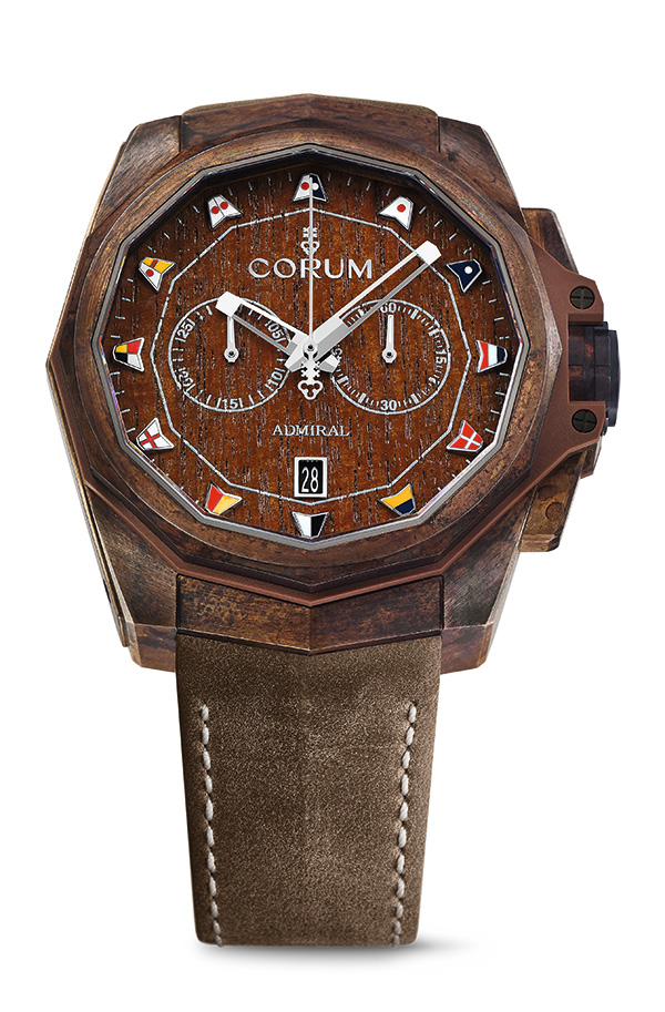 Corum Admiral AC-ONE 45 Replica Watches With Brown Teak Dial Show You A Wonderful Visual Effect